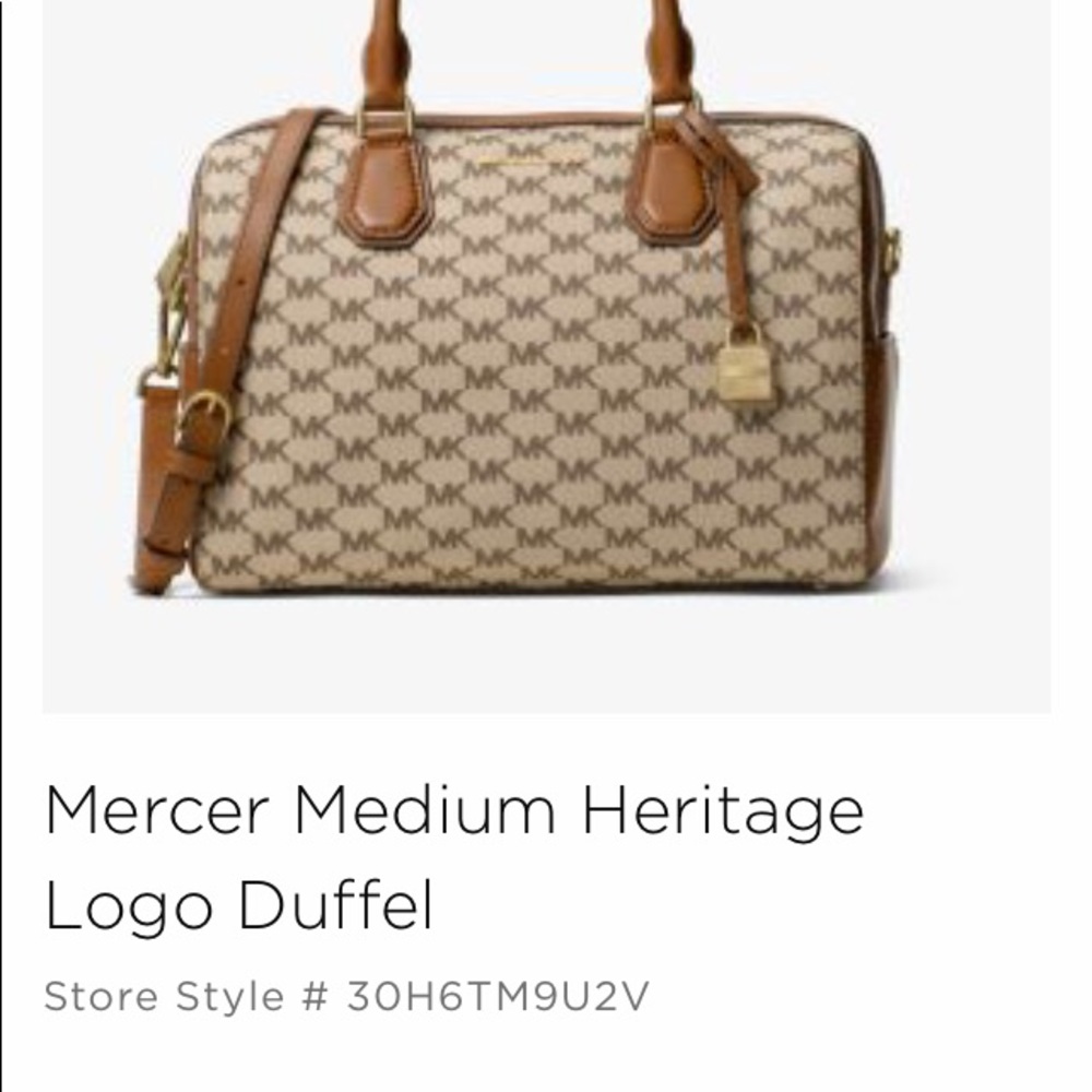 Michael Kors Tan Logo Duffel Bag